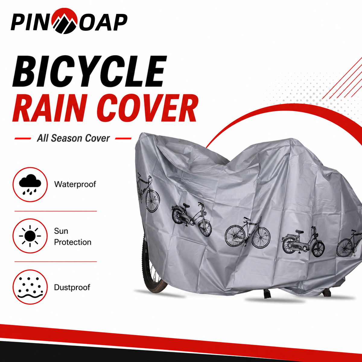 Cycling Gear Storage - PINMOAP Penutup Sepeda Universal Anti Air