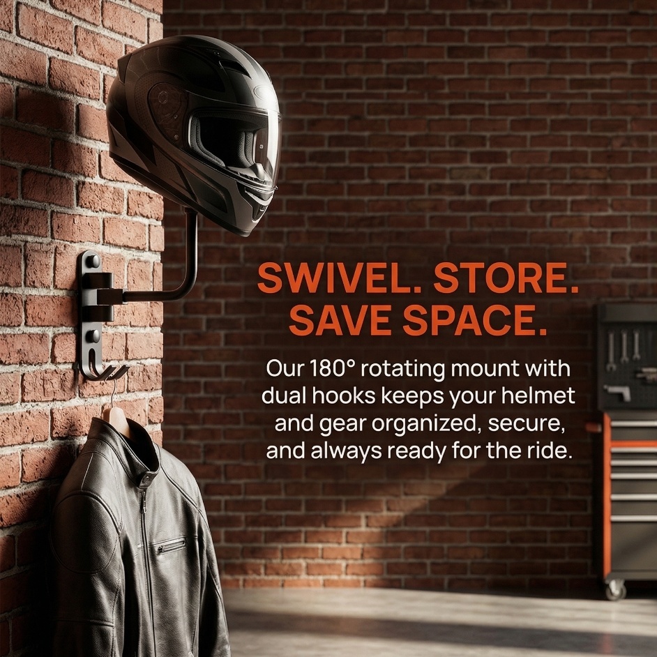 Cycling Gear Wall Hanger - Gantungan Helm Premium dari Paduan Aluminium