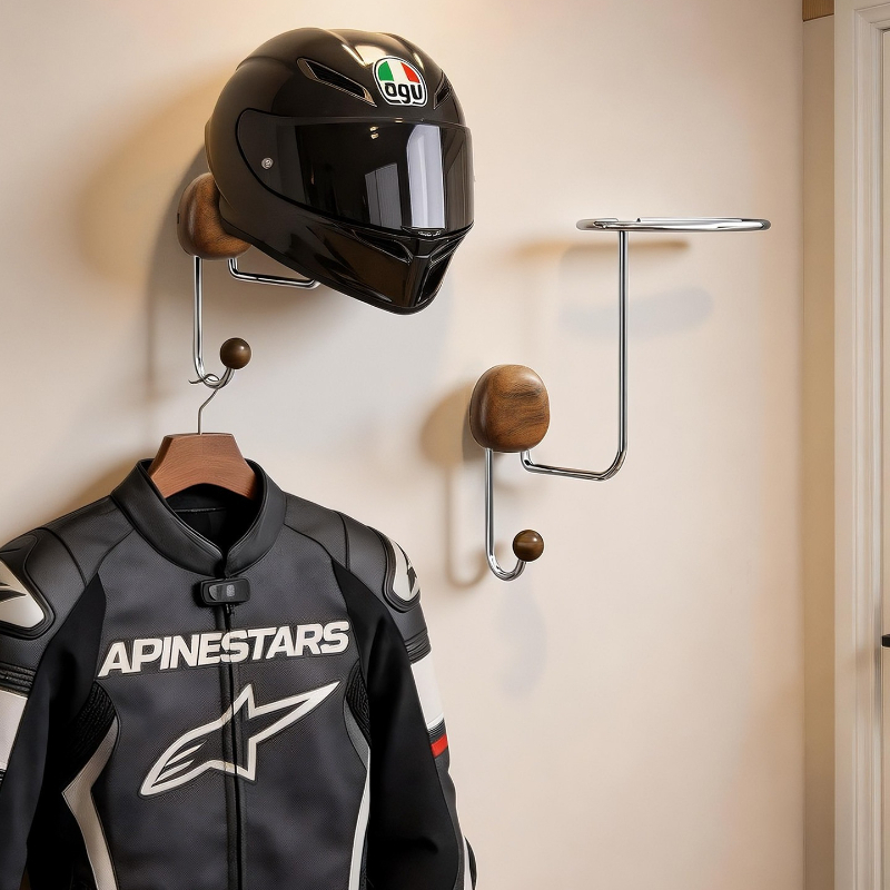 Cycling Gear Holder - Rak Penyimpanan Helm Dinding Tanpa Bor,