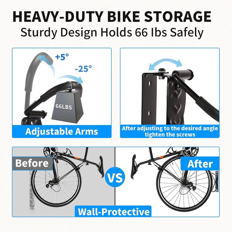 Rak Dinding Sepeda Putar 66LBS - Cycling Gear Wall Hanger ulasan dan harga