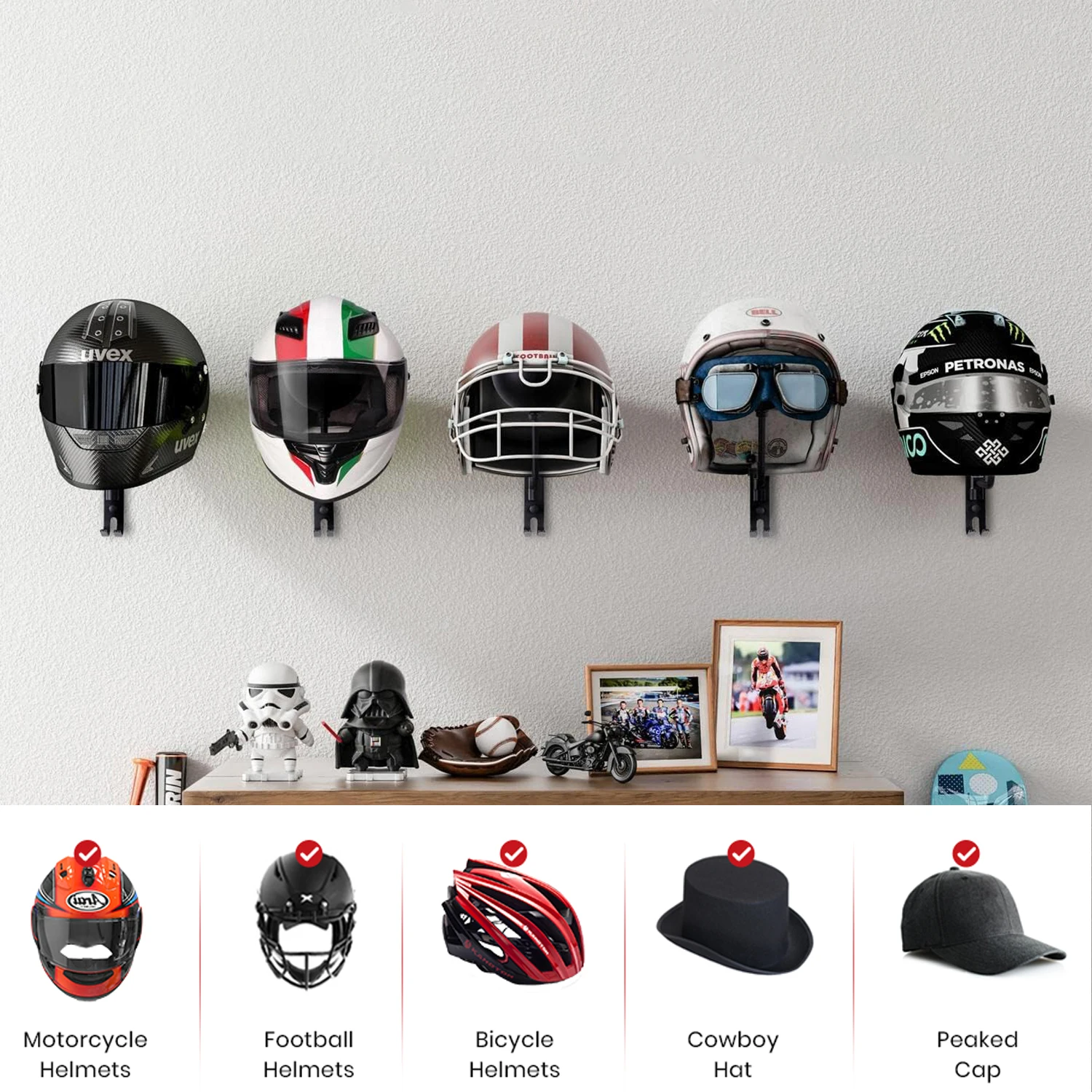 Rak Helm Sepeda Motor Tempat H - Cycling Gear Wall Hanger ulasan dan harga