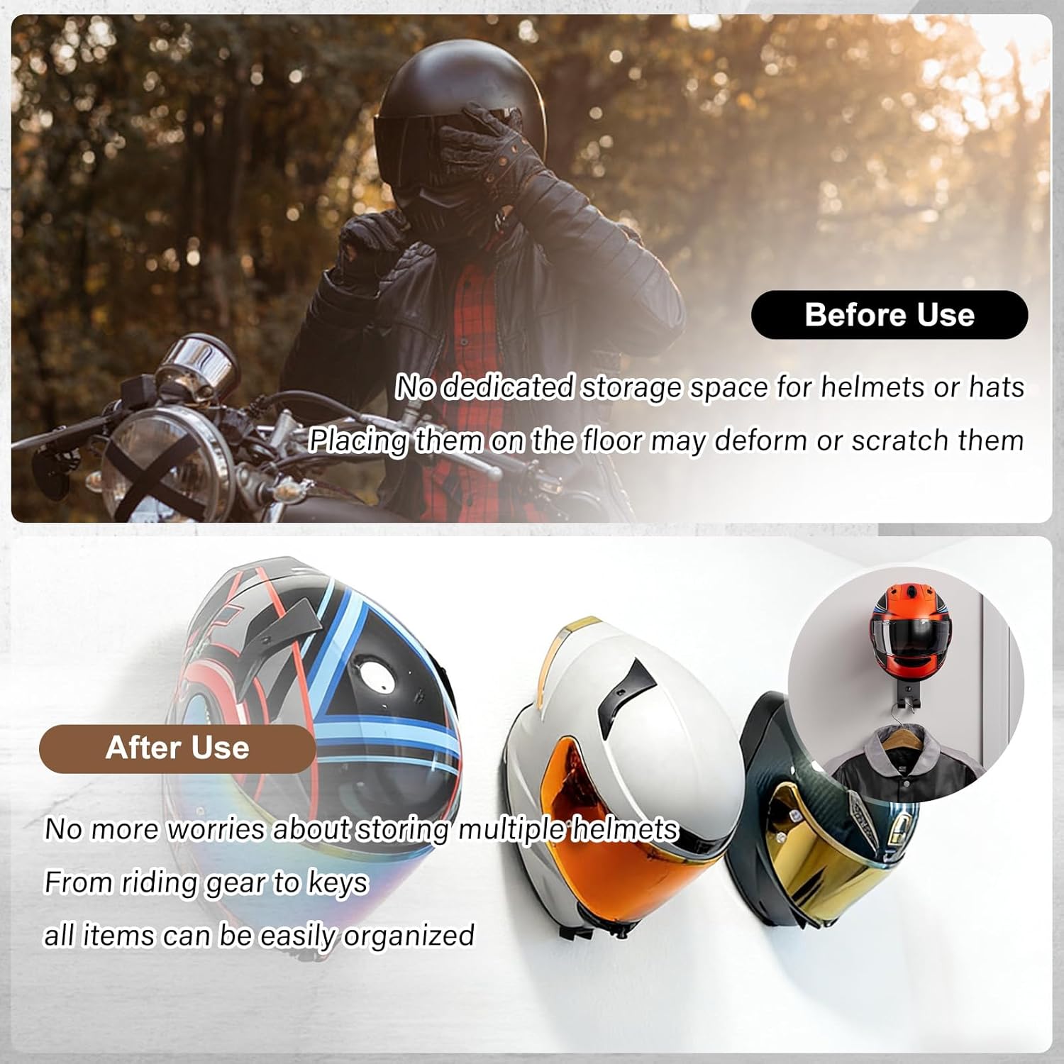 Penyangga Helm Motor untuk Din - Cycling Gear Wall Hanger ulasan dan harga