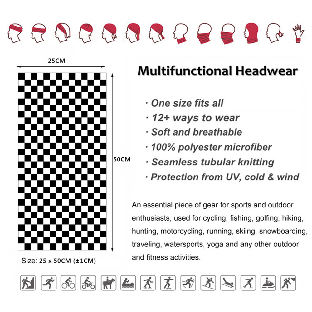 Bandana motif kotak-kotak, Ban - Cycling Gear For Men ulasan dan harga